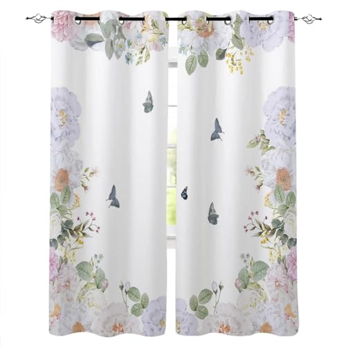 ZDLLDZ Watercolor Butterfly Flower Plant White Prints... - Maison & Cuisine Amazon Royaume-Uni à 10.00€