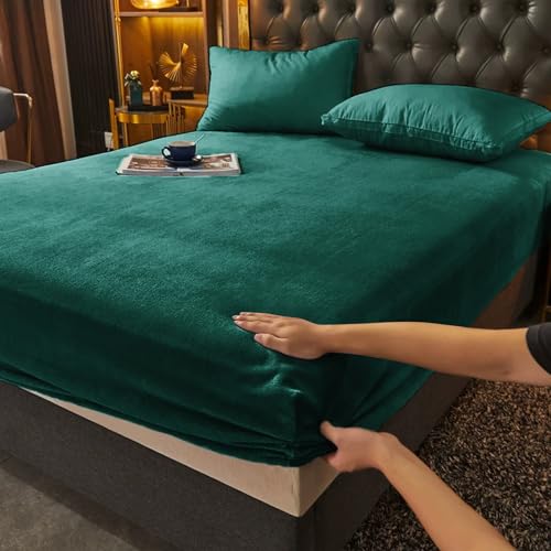 Gezu Spannbettlaken 200x200+30cm Dunkelgrün Wollflanell und... - Maison & Cuisine Amazon Allemagne à 20.54€