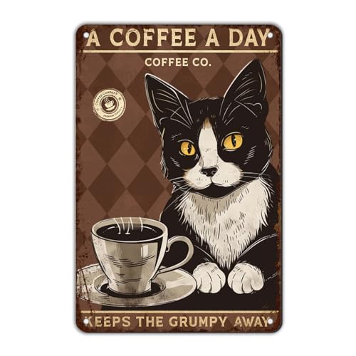 GJXFTPTTBD Retro Cat Metal Sign - Vintage Tin Signs Funny... - Maison & Cuisine en promo à 2.00€