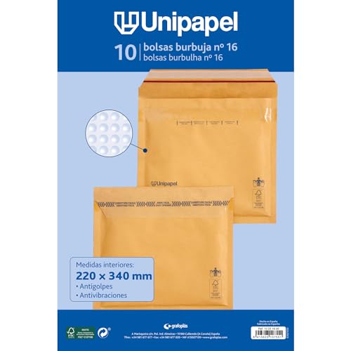 Unipapel Lot de 10 enveloppes rembourrées en kraft avec... - Auto & Moto en promo à 4.53€