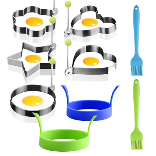 VINEST 7 Stück Spiegeleiform, 5 Edelstahl Spiegeleierformen... - Maison & Cuisine en promo à 1.99€