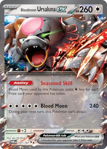 Pokémon Bloodmoon Ursaluna ex 141/167 - Mascarade Twilight... - Jouets & Jeux Amazon France à 15.32€