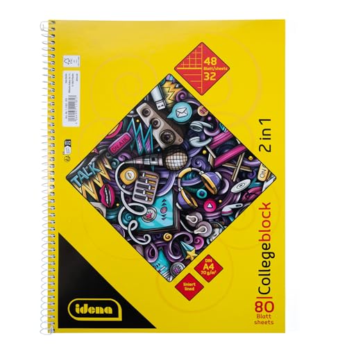 Idena 11181 - Cahier 2 en 1 avec 48 pages quadrillées et 32... - DIY & Tools Amazon France à 3.74€