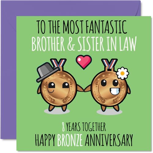 Cute Bronze Anniversary Card for Brother & Sister In Law... - Auto & Motorcycle Amazon UK à 2.32€