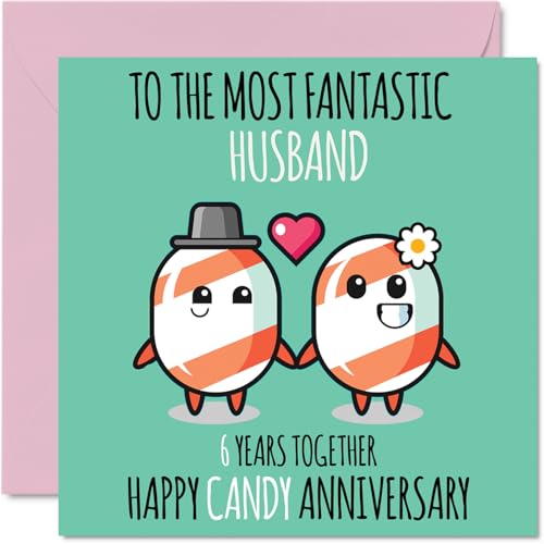 Cute Sugar Candy Anniversary Card for Husband - 6 Years... - High-Tech & Électronique Amazon Royaume-Uni à 2.15€