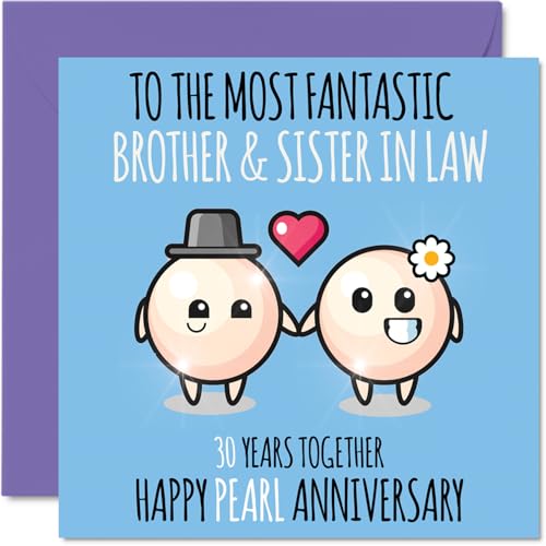 Cute Pearl Anniversary Card for Brother & Sister In Law... - Livres & eBooks en promo à 2.01€