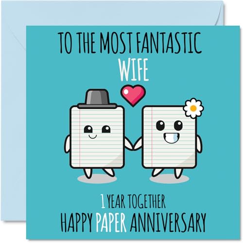 Cute Paper Anniversary Card for Wife - 1 Year Together... - High-Tech & Électronique Amazon Royaume-Uni à 2.49€