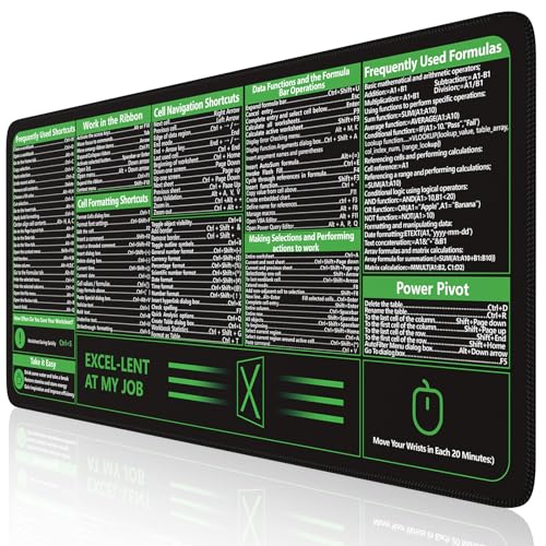 iCasso Excel Cheat Sheet Desk Pad,Excel Mouse Pad... - High-Tech & Électronique Amazon Royaume-Uni à 7.74€