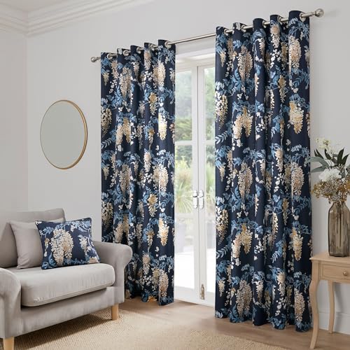 Dreams and Drapes Navy Wisteria Eyelet Curtains 90 x 90... - Home & Kitchen Amazon UK à 41.60€