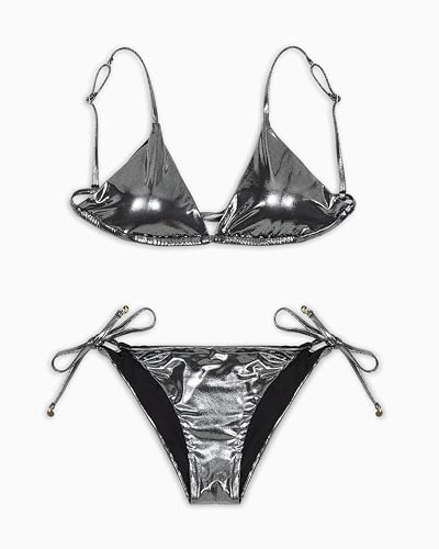 Emporio Armani Woman Micro Foil Dot Triangle Bikini Black L - Auto & Moto Amazon Royaume-Uni à 57.45€