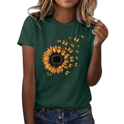 Camisetas de verano para mujer, con estampado de girasol... - Mode & Vêtements en promo à 1.66€