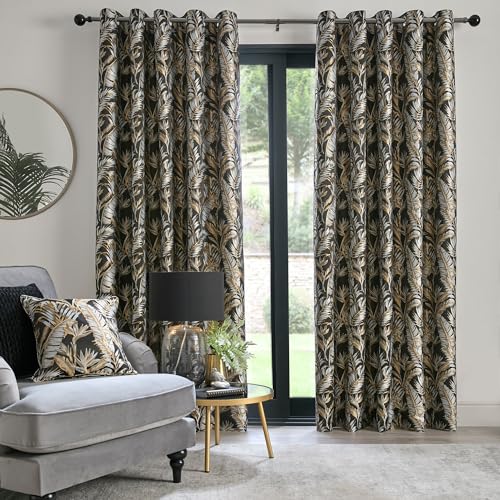 Laurence Llewelyn-Bowen - Black Tropical Palm Tree Curtains... - Maison & Cuisine en promo à 33.20€