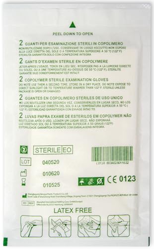 Paio di guanti sterili in copolimero latex free Taglia M/L - Santé & Bien-être Amazon Italie à 1.30€