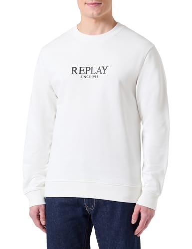 Replay M3076 Sudadera, 011 Natural White, XS para Hombre - Jouets & Jeux en promo à 16.90€