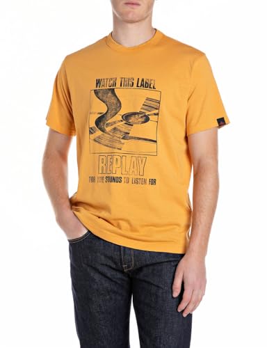 Replay Camiseta para Hombre, 547 Ocre, XS - Nouvelle promo Amazon à 10.42€