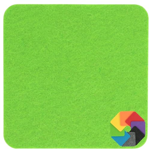 Design Filz Untersetzer eckig - 10x10cm in apfelgrün für... - Maison & Cuisine Amazon Allemagne à 1.00€