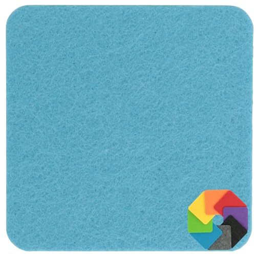 Design Filz Untersetzer eckig - 10x10cm in hellblau für... - Maison & Cuisine en promo à 1.00€