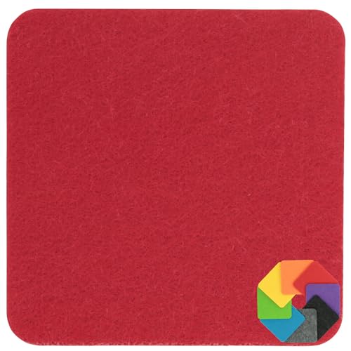 Design Filz Untersetzer eckig - 15x15cm in mohnrot für... - Maison & Cuisine Amazon Allemagne à 1.60€