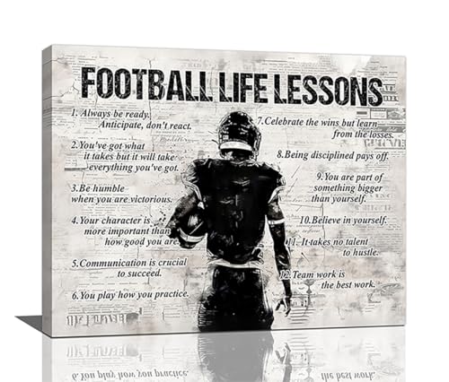 Sports Wall Art Football Life Lessons Wall Decor Retro... - Sports & Fitness Amazon Royaume-Uni à 2.30€