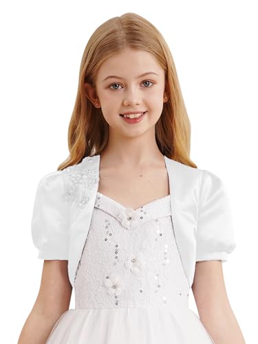 MSemis Cárdigan Bolero Blanco de Manga Corta para Niña... - Mode & Vêtements Amazon Espagne à 1.99€