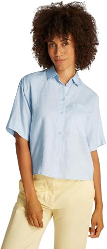 Tommy Hilfiger Camisa Mujer Linen Relaxed de Manga Corta... - Amazon Espagne à 15.19€