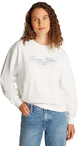 Tommy Hilfiger Sudadera Mujer Script de algodón, Blanco... - Deal du jour à 28.10€