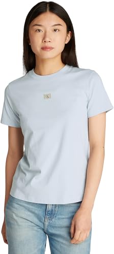 Calvin Klein Camiseta de Manga Corta Mujer Woven Label... - Mode & Vêtements en promo à 15.61€