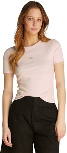 Calvin Klein Camiseta de Manga Corta Mujer Woven Label Rib... - Amazon Espagne à 10.96€