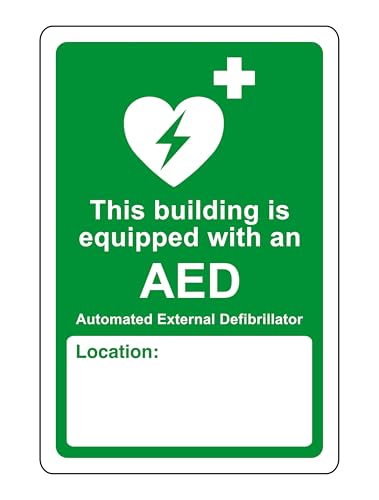 AED Safety sign - This building is equipped with AED... - Fournitures Bureau Amazon Royaume-Uni à 1.89€