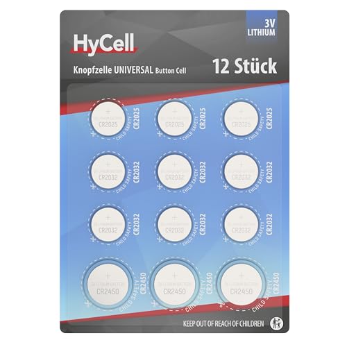 HyCell Jeu de Piles Bouton au Lithium CR2025 CR2032 CR2450... - Maison & Cuisine Amazon France à 9.08€
