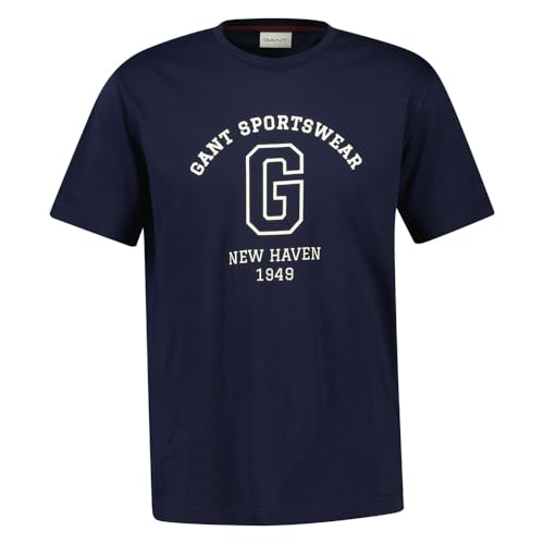 GANT Camiseta para Hombre Graphic SS, Azul Noche, S - Mode & Vêtements en promo à 13.33€