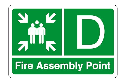 Fire assembly point "D" - safety sign - High tack... - Fournitures Bureau en promo à 1.89€