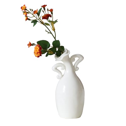 XMMEIMK Vase avec attitude, vase en céramique blanche, vase... - Maison & Cuisine Amazon France à 12.21€