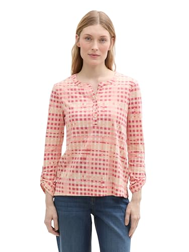 TOM TAILOR Maglietta da Donna, 37125 Berry Red Check... - Amazon Italie à 10.90€