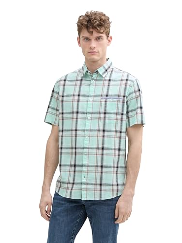 Tom Tailor Fitted Kurzarmhemd aus Baumwolle, Bright Mint... - Amazon Germany à 18.30€