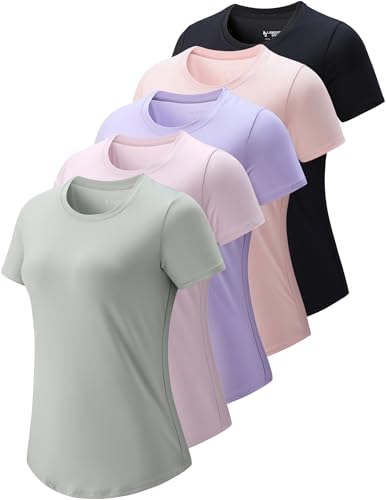 Paquete de 5: Camisetas de Manga Corta para Mujer, Ajuste... - Sports & Fitness Amazon Espagne à 76.68€