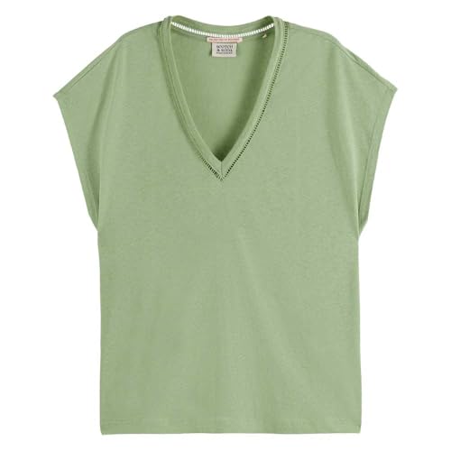 Camiseta de algodón con Cuello en V, Pistachio 357, L - Amazon Espagne à 10.03€