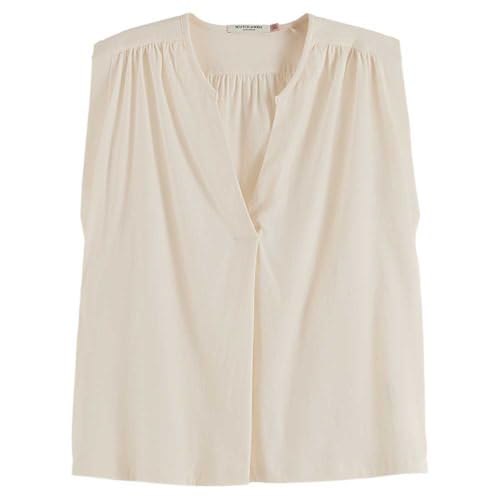 Scotch & Soda Maglietta da Donna Drapey V-Neck, Soft Ice, S - Mode & Vêtements en promo à 30.26€