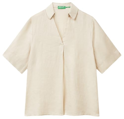 United Colors of Benetton Blusa 5BMLDQ0B6 Camicia, Beige, M... - Sports & Fitness en promo à 15.62€