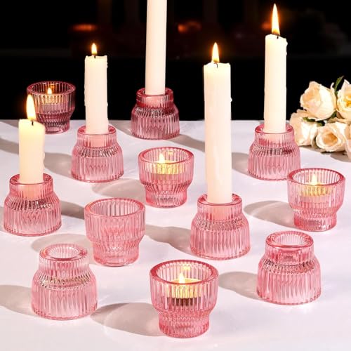 12 portacandele conici rosa, portacandele in vetro... - Nouvelle promo Amazon à 22.90€