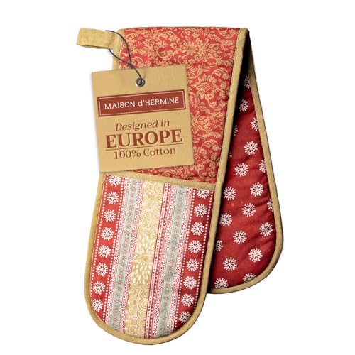 Maison d' Hermine Double Oven Mitts 100% Cotton 18 cm x 89... - Jardin & Extérieur Amazon Royaume-Uni à 6.00€