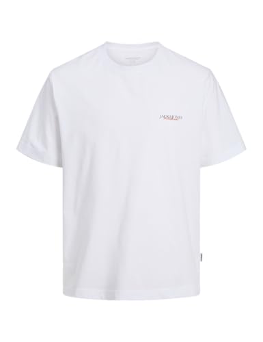 JACK & JONES Jorboston Photo Tee SS Crew Neck, Bianco, S - Mode & Vêtements Amazon Italie à 14.79€