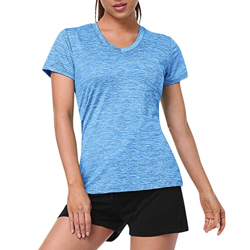Camiseta deportiva para mujer, holgada, manga corta: Top... - Sports & Fitness Amazon Espagne à 2.26€