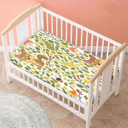 Odot Cot Bed Fitted Sheets, 3D Squirrel Pattern Moses... - Maison & Cuisine en promo à 1.49€