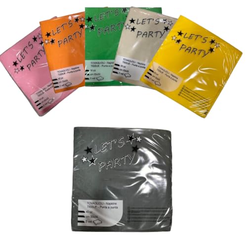 Tovaglioli 2 Veli Colorati Let's Party Punta a Punta... - Fournitures Bureau Amazon Italie à 1.49€