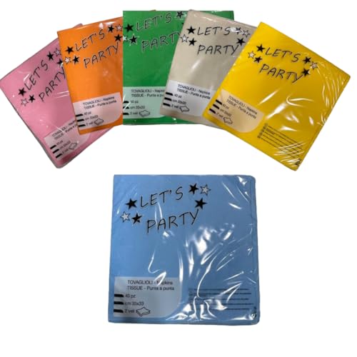 Tovaglioli 2 Veli Colorati Let's Party Punta a Punta... - Sports & Fitness Amazon Italie à 1.49€