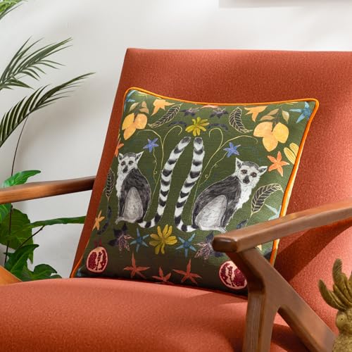Wylder Lemurs Tropical Coussin Garni de Plumes passepoilées - Maison & Cuisine Amazon France à 24.80€