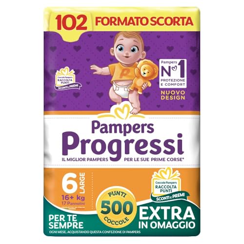 Pampers Progressi XL, Taglia 6 (16+ kg), Formato Scorta... - Maison & Cuisine Amazon Italie à 43.50€