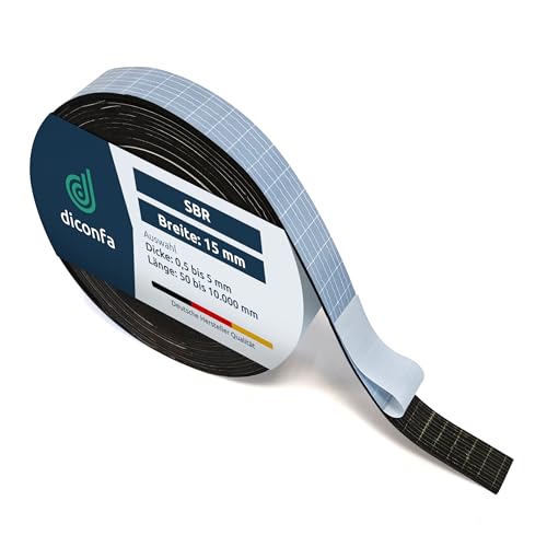 diconfa Gummistreifen SBR SELBSTKLEBEND 15mm 1,5cm breit... - Auto & Moto en promo à 1.38€