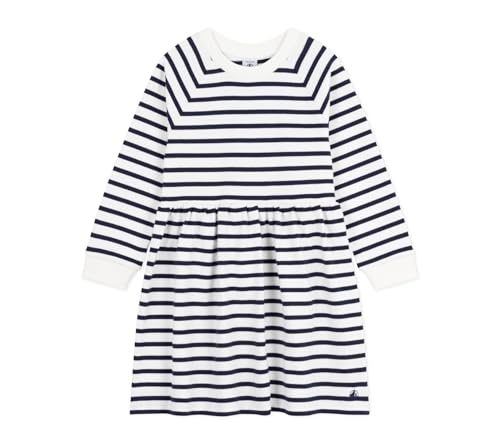 Petit Bateau Mädchen Langarmkleid A0crc, Weiß/Blau, 3 Jahre - Sports & Fitness en promo à 26.00€